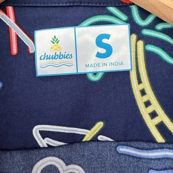 Chubbies The Neon Light Print Men's Short Sleeve Lightweight Polo Size Small - Picture 5 of 6